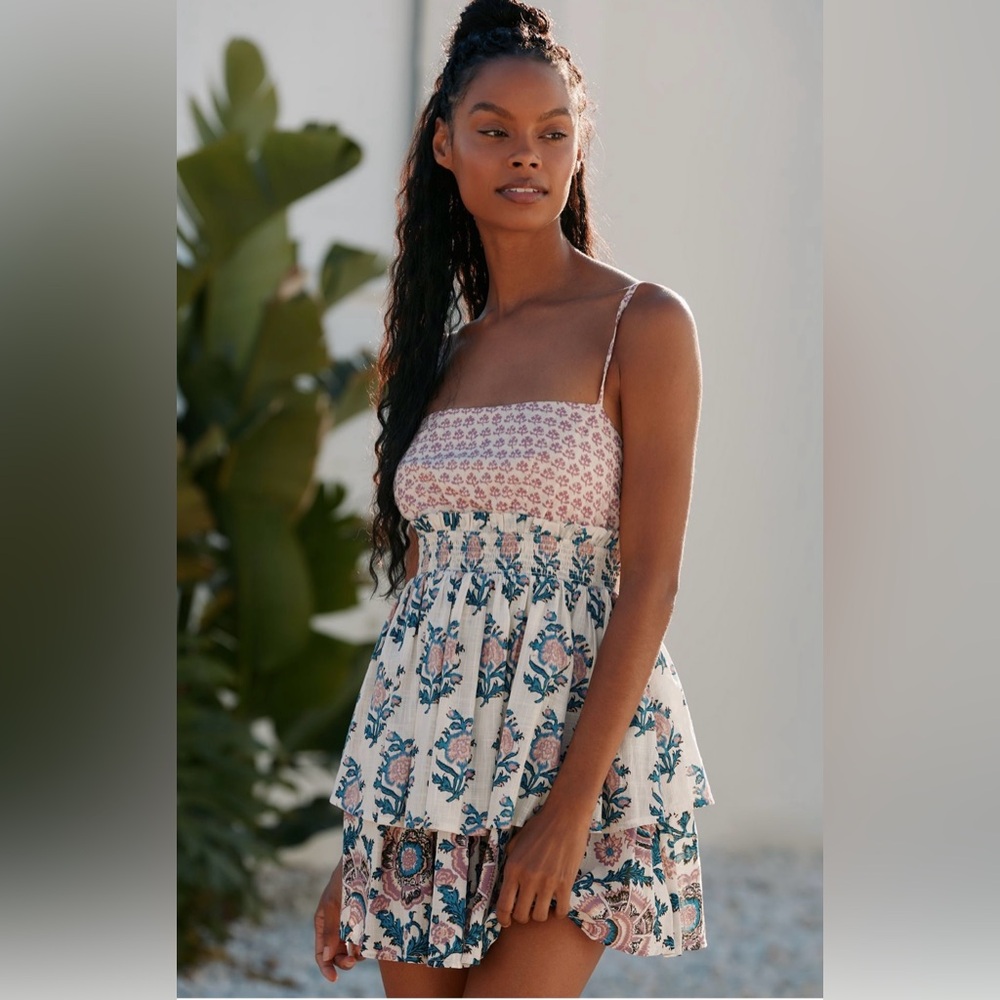NEW Anthropologie Tiered Mini Dress Size Medium